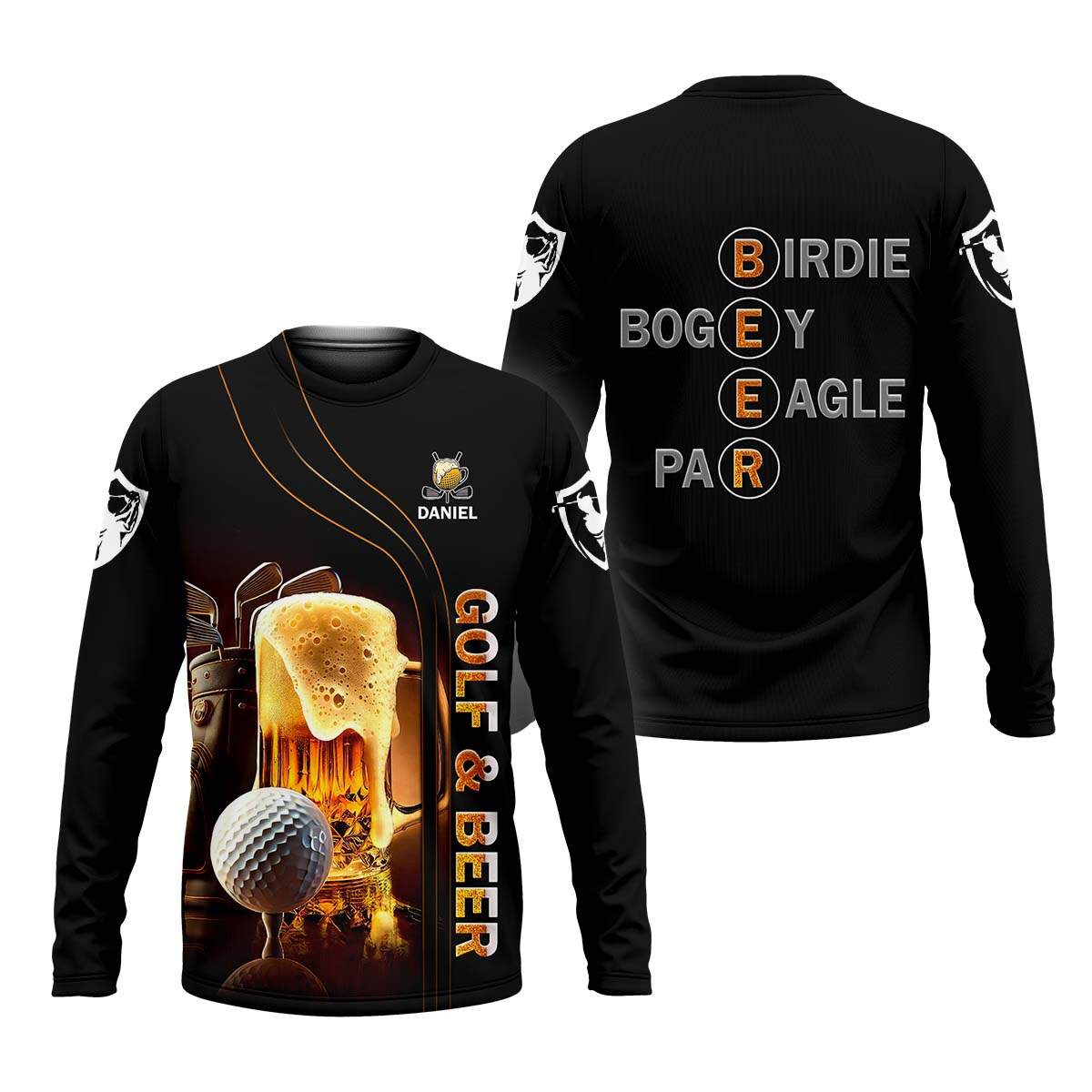Golf And Beer Custom Men's Funny Graphic Golf Polo Shirt, Dad Golf Gift
