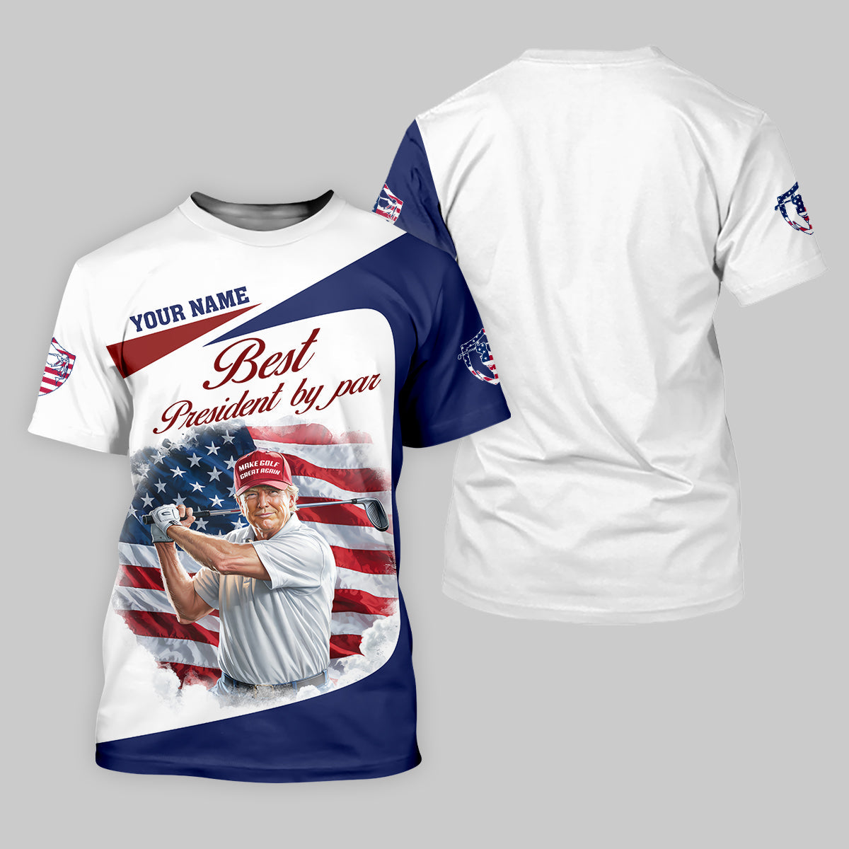 Best President By Par Custom Funny Golf Polo Shirt, Trump Shirt, Christmas Golf Gift