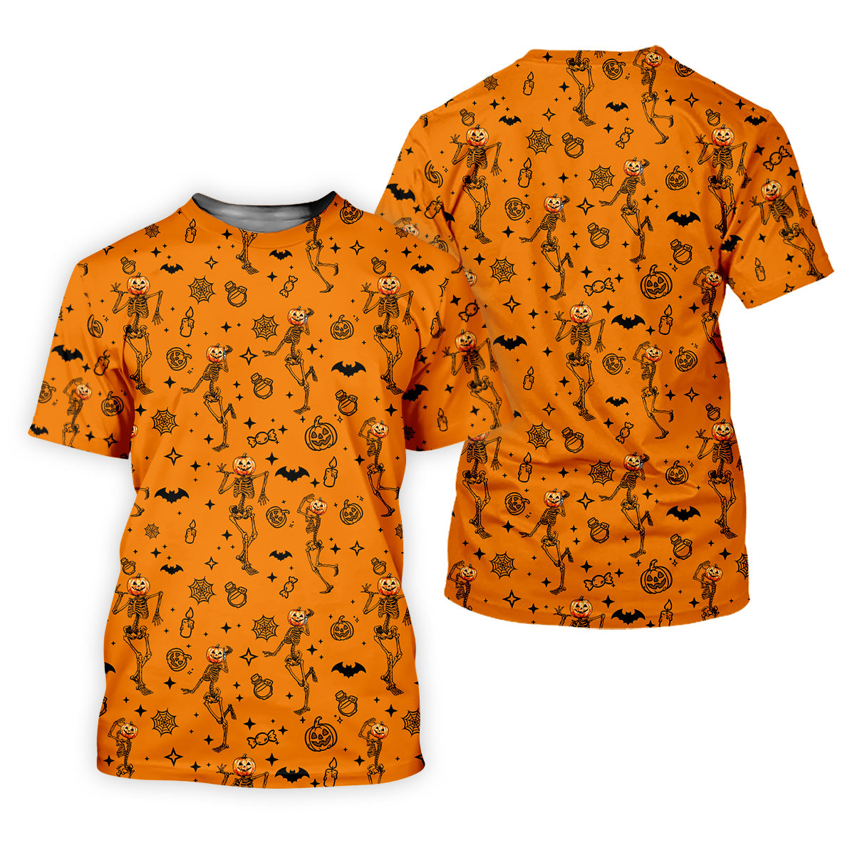 Skeleton Orange Golf Shirt, Halloween Golf Shirt, Fun Golf Polos, Sleeveless Womens Golf Shirts, Ladies Golf Shirts