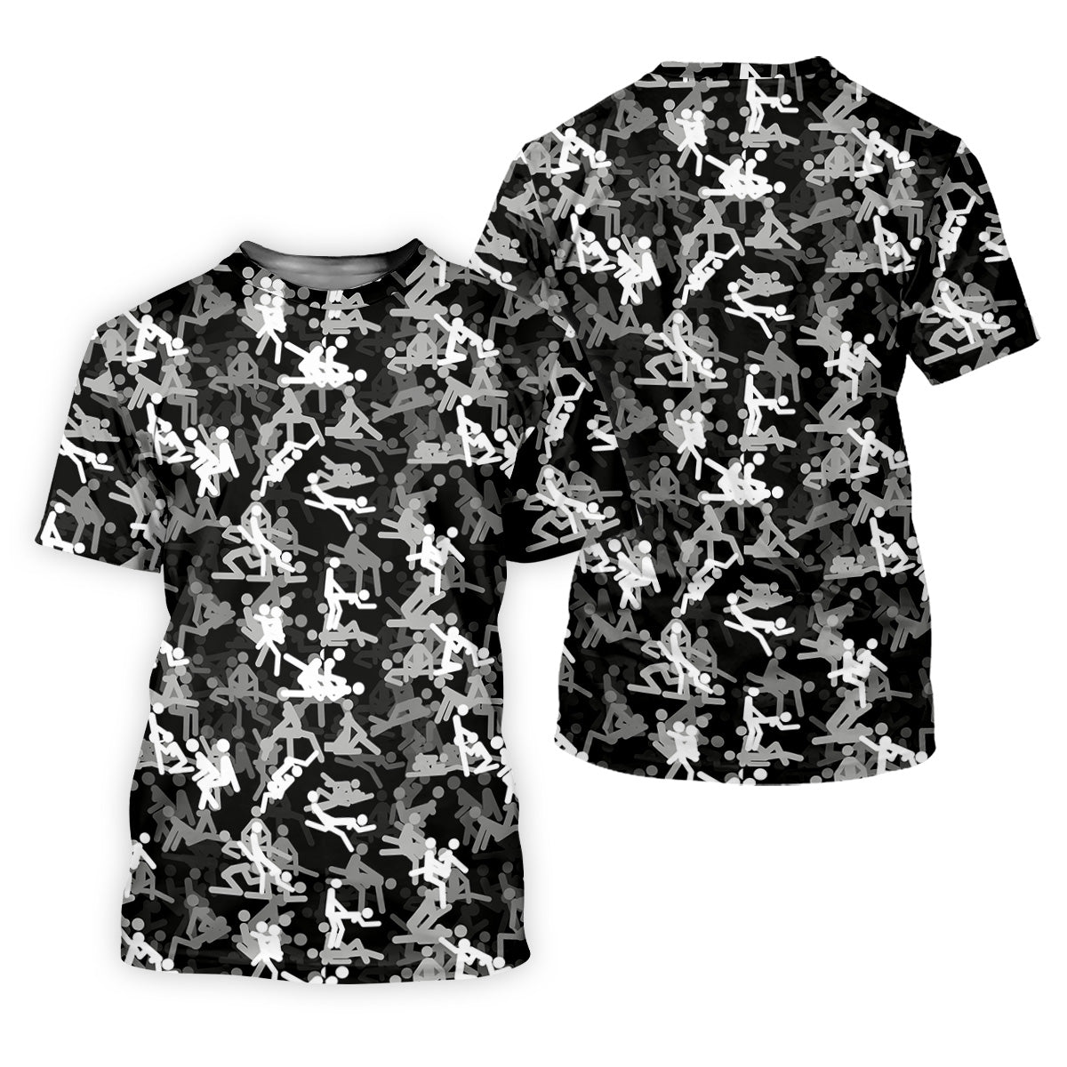 Sex Positions Stick Figure Black And White Mens Golf Polo Shirts, Cool Golf Gift, Golfing Apparel