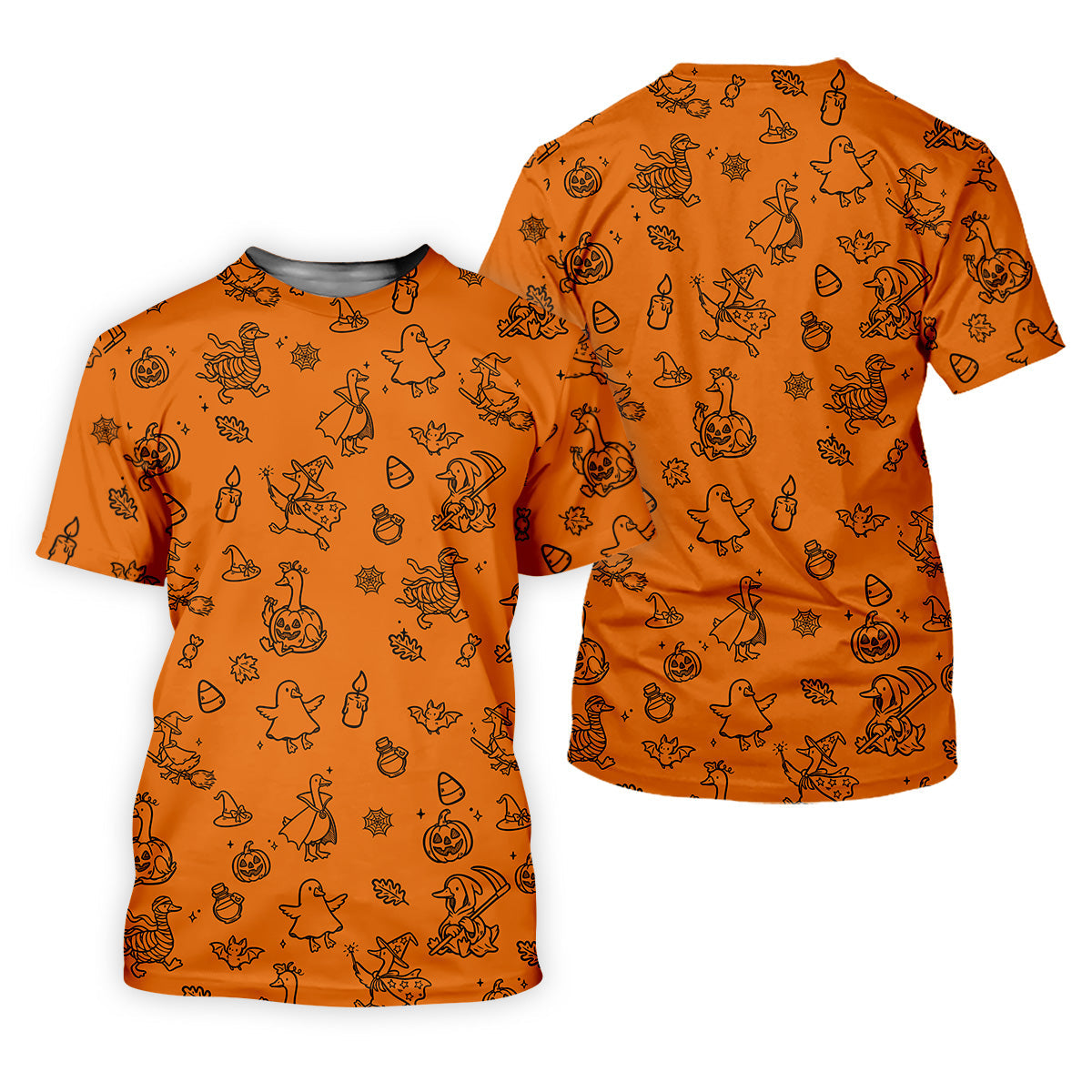 Goose Halloween, Doodle Pattern, Orange Golf Shirt, Sleeveless Womens Golf Shirts, Women Golf Top, Ladies Golf Shirts