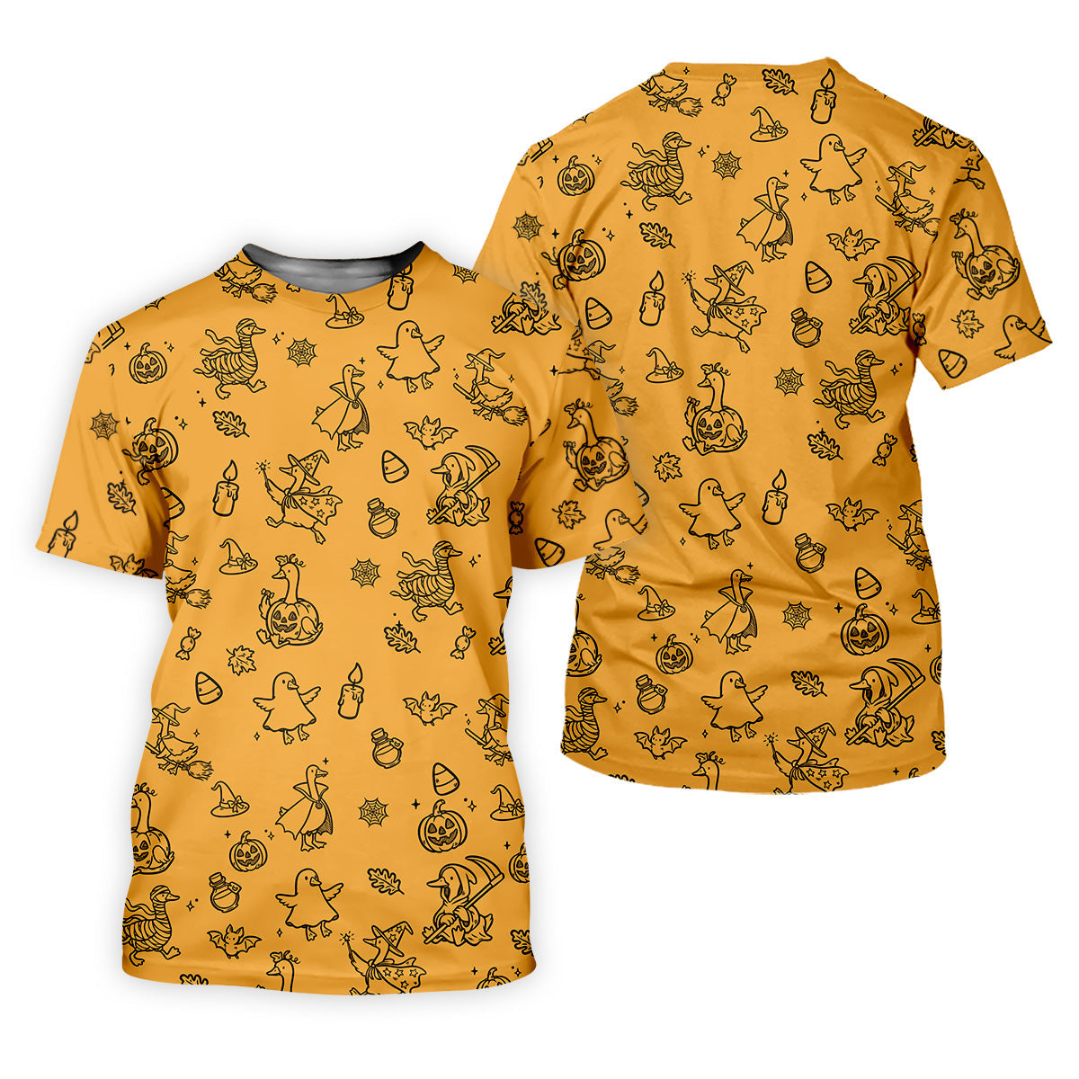 Goose Halloween, Doodle Pattern, Yellow Golf Shirt, Sleeveless Womens Golf Shirts, Women Golf Top, Ladies Golf Shirts