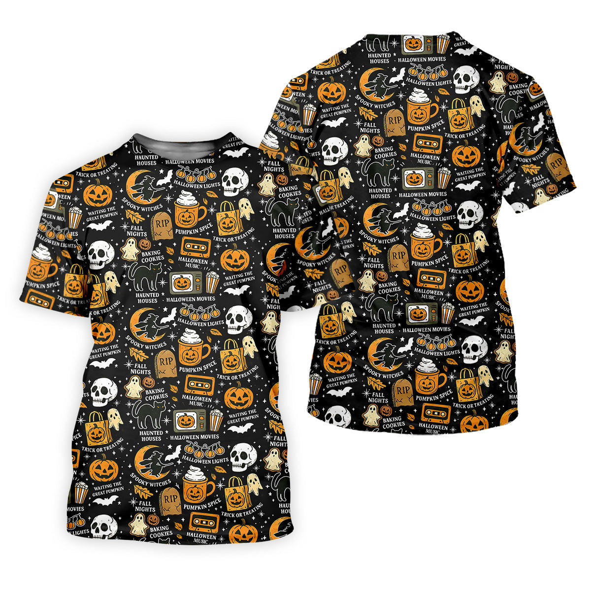 Vintage Halloween Spooky Witches Golf Polo Shirts, Halloween Theme Shirts, Ghost Pumpkin, Fun Golf Shirts For Mens