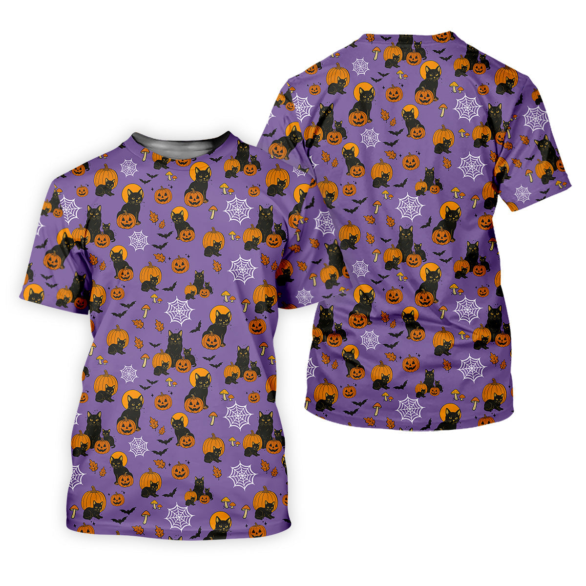 Halloween Cat Pumpkin Purple Golf Shirt, Sleeveless Polo Shirt, Ladies Golf Shirts, Golf Hoodie