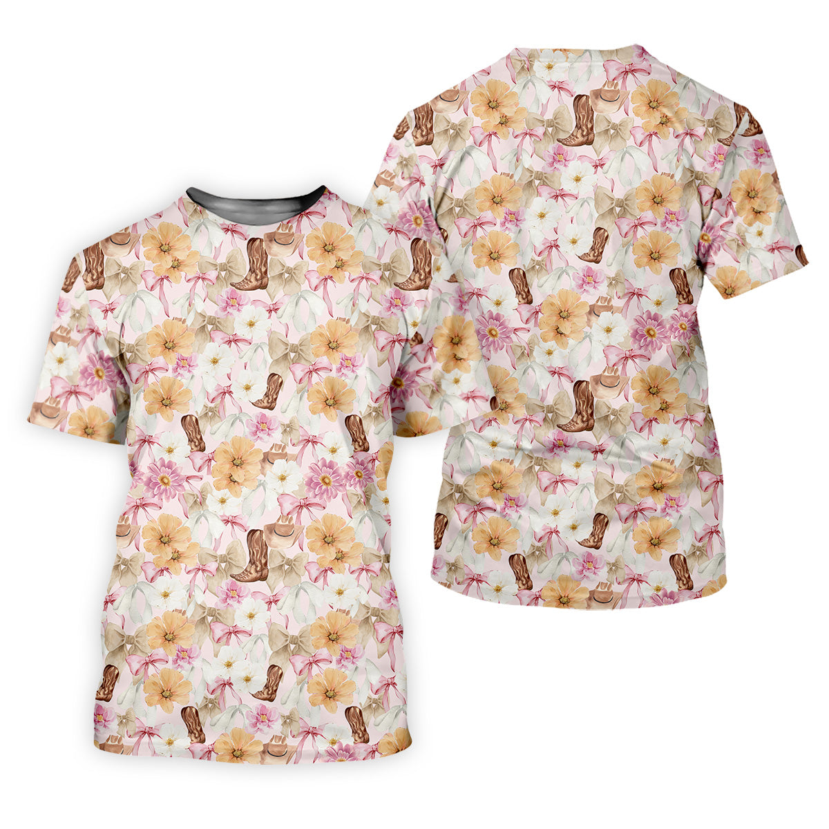 Coquette Flower Western Golf Shirt, Cute Golf Outfit, Matching Golf Shirt, Men's Golf Polo