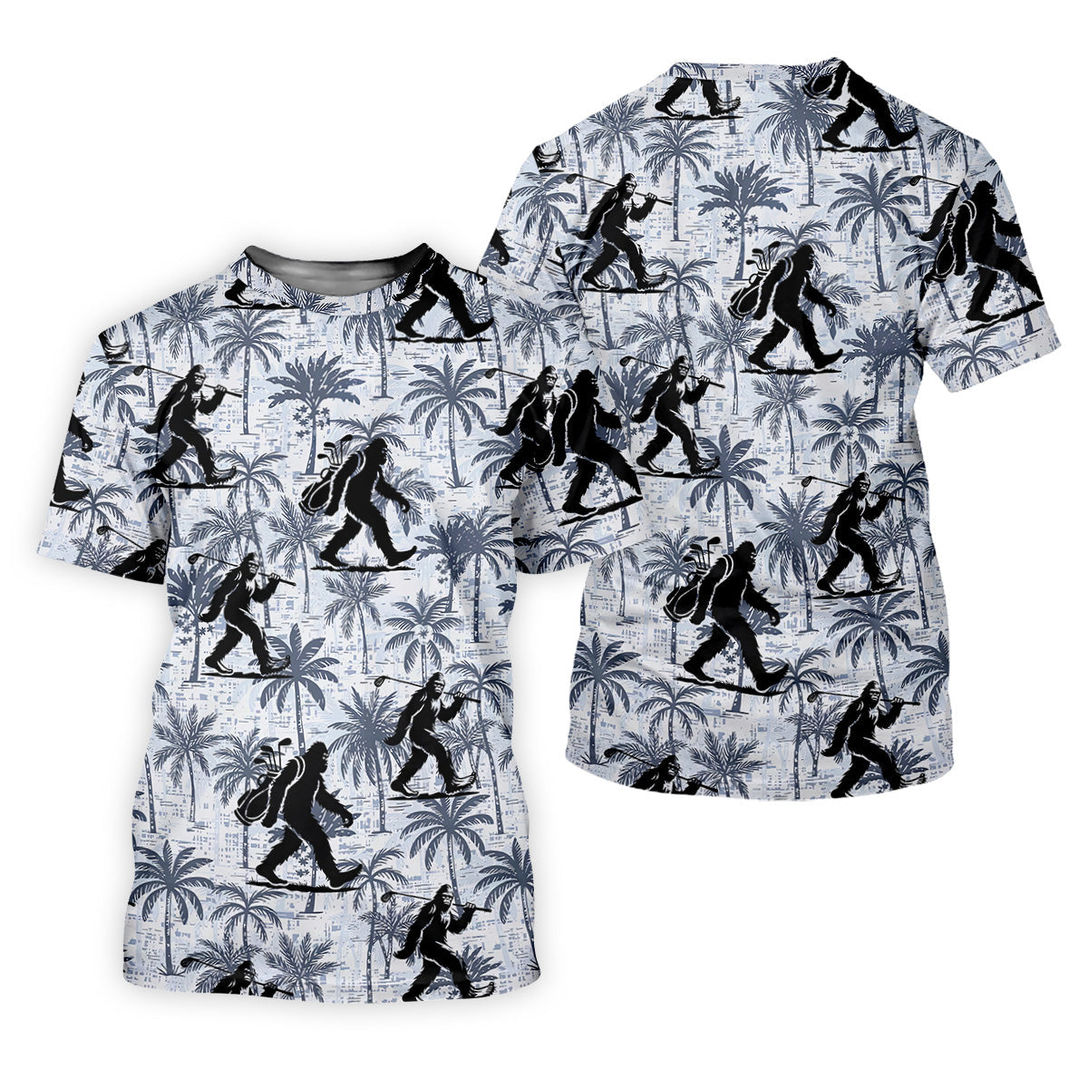 Funny Bigfoot Golf Hawaiian Shirt, Tropical Golf Shirts, Ladies Golf Shirts, Cool Golf Gifts