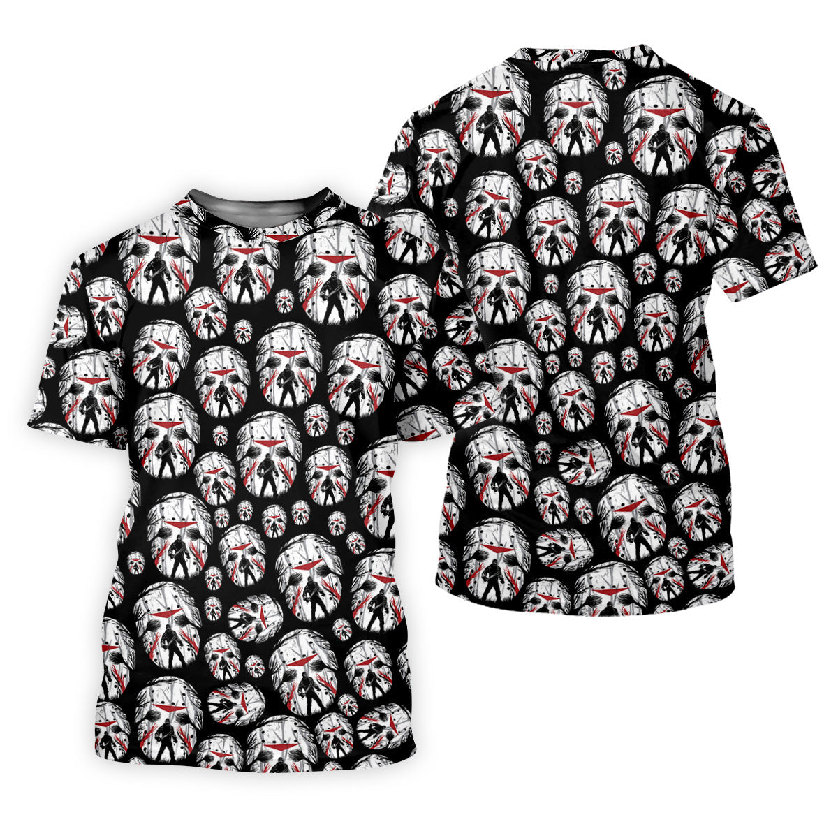 Jason Horror Character Men's Polo Shirt, Horror Movie Shirt, Halloween Golf Shirt, Scary Halloween Shirts