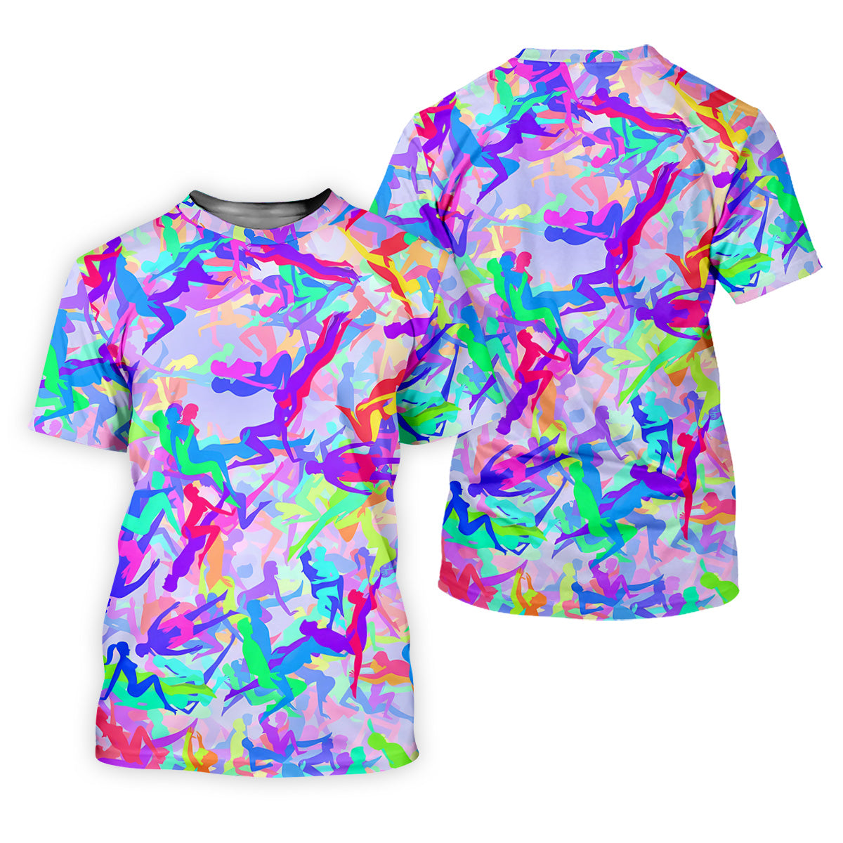 Funny Sex Positions Stick Figure Purple Neon Golf Tops For Men, Unique Gift For Golfer, Men's Golf Polo