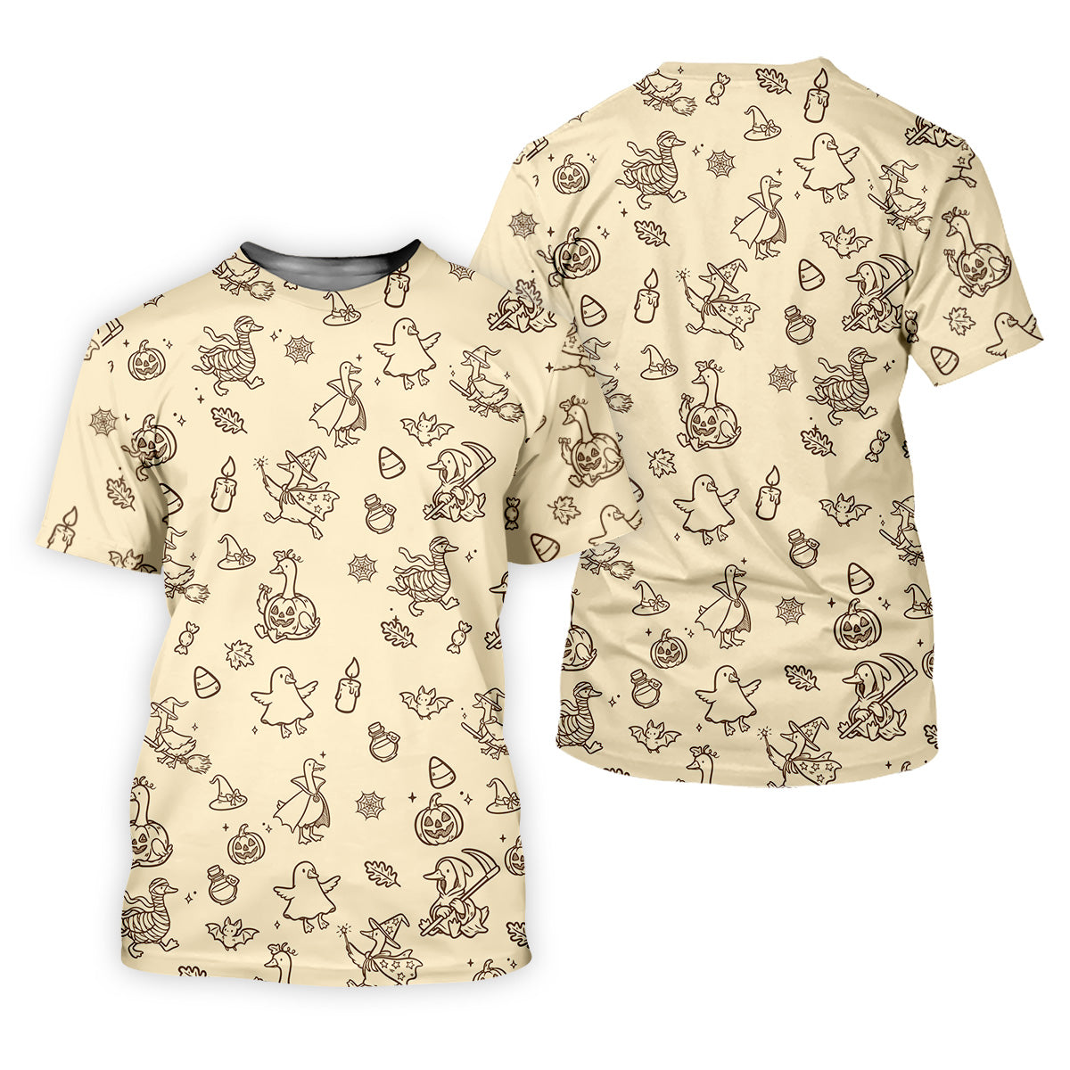 Goose Halloween, Doodle Pattern, Beige Golf Shirt, Sleeveless Womens Golf Shirts, Women Golf Top, Ladies Golf Shirts