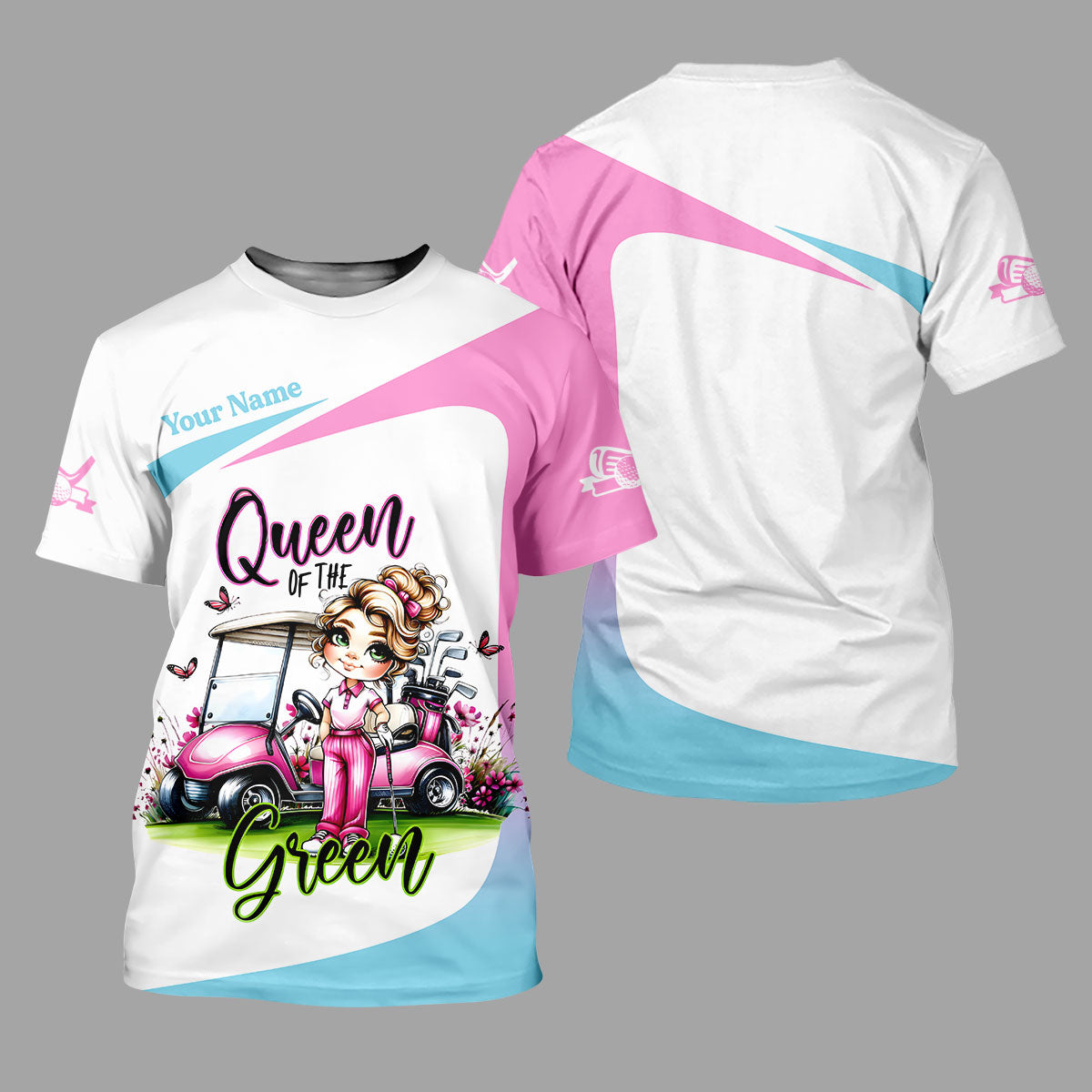 Queen Of The Green Custom Funny Womens Golf Polo Shirt, Ladies Golf Shirts, Best Golf Shirts