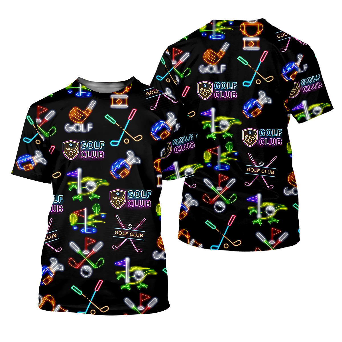 Neon Golf Clubs Men's Golf Polo Shirt, Funny Golf Shirt, Dad Golf Gift, Christmas Golf Gift