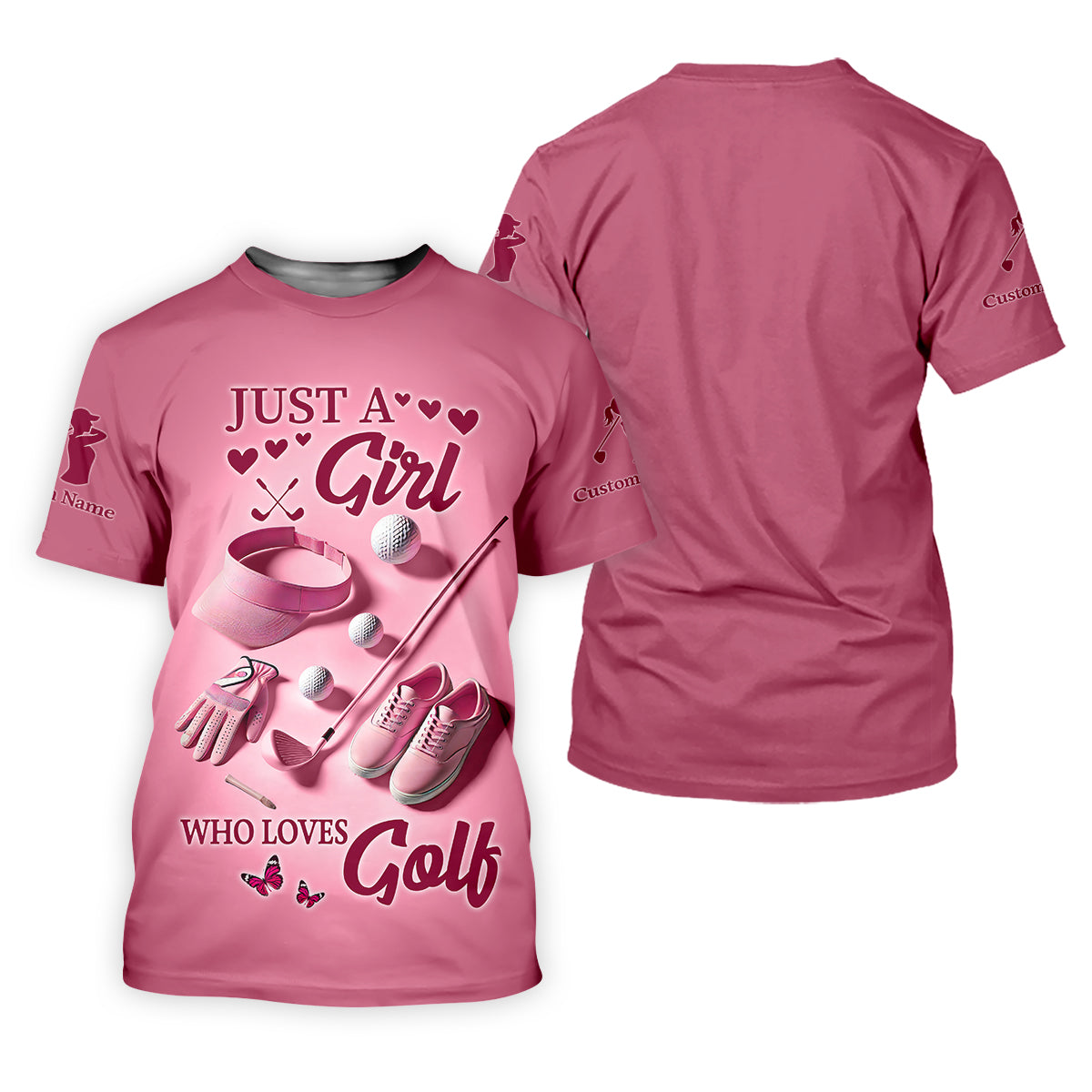 Just A Girl Who Loves Golf Womens Golf Polo Shirt, Womens Golf Gifts