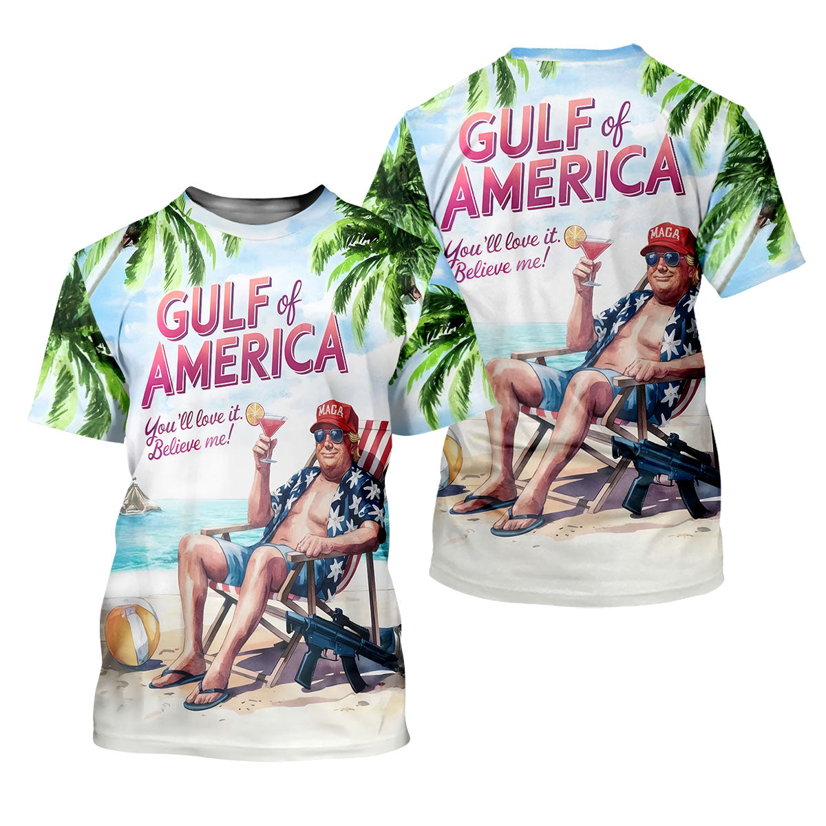 Gulf Of America Shirt, US Patriotic Pride Unisex Tropical Hawaiian Aloha Shirt, Summer Vacation
