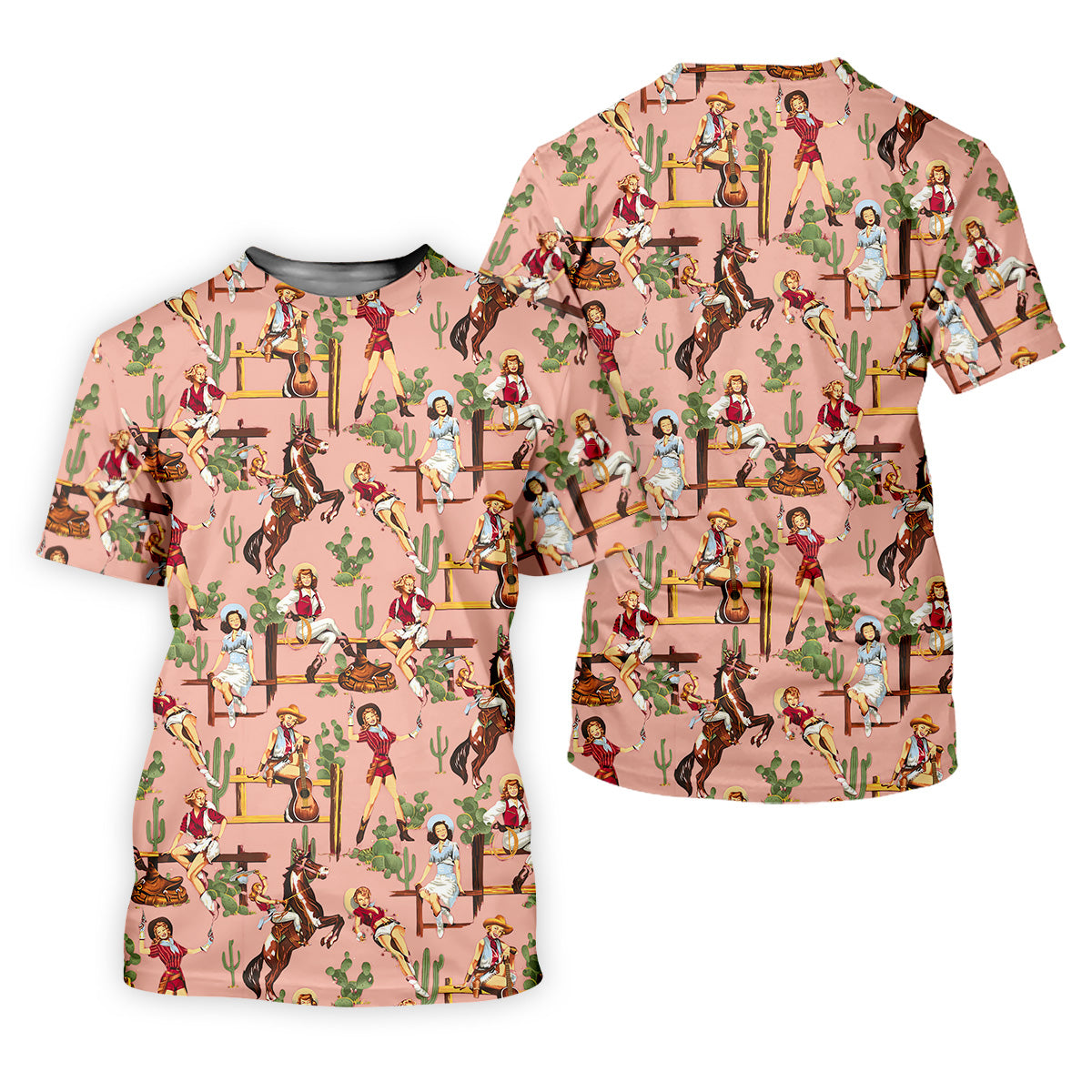 Desert Cowgirl Western Golf Shirt, Mens Golf Polo Shirts, Unique Gift For Golfer, Golfing Apparel