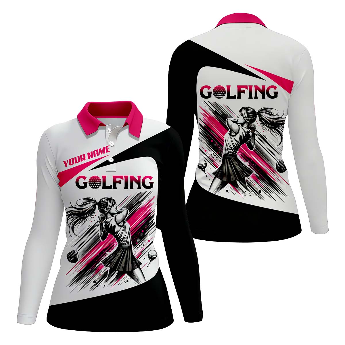 Custom Womens Golf Polo Shirt, Golfing Apparel, Womens Golf Gifts