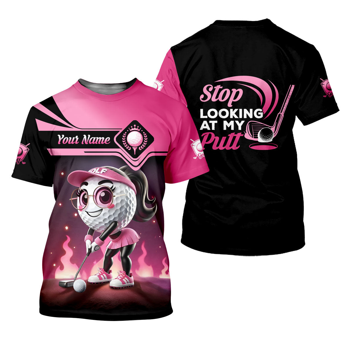 Stop Looking At My Putt Personalized Golf Polo Shirt, Womens Golf Gifts, Mothers Day Gifts