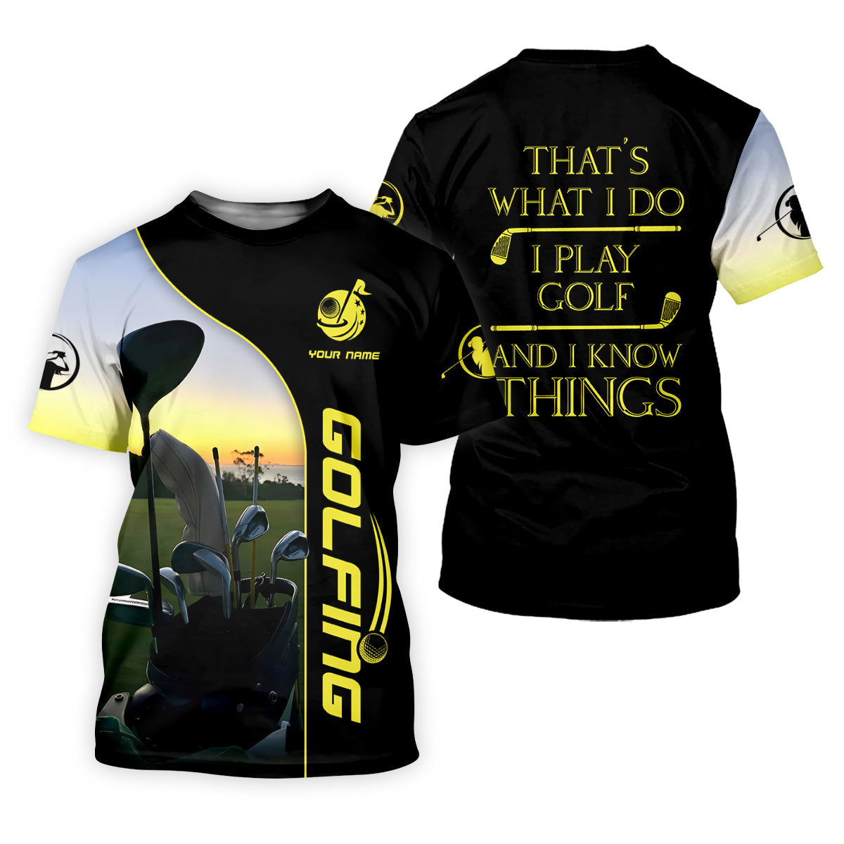 That's What I Do I Play Golf And I Know Things Custom Funny Golf Polo Shirt, Christmas Golf Gift
