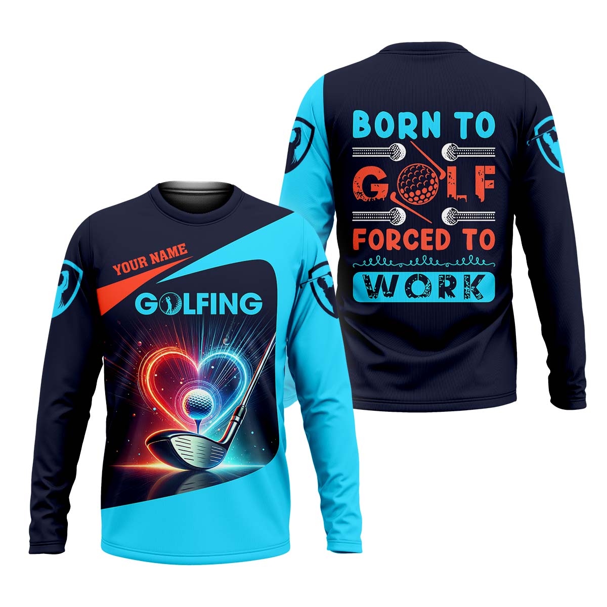 Born To Golf Force To Work Funny Golf Polo Shirt, Golfing Apparel, Funny Golf Polos, Golf Gift For Men