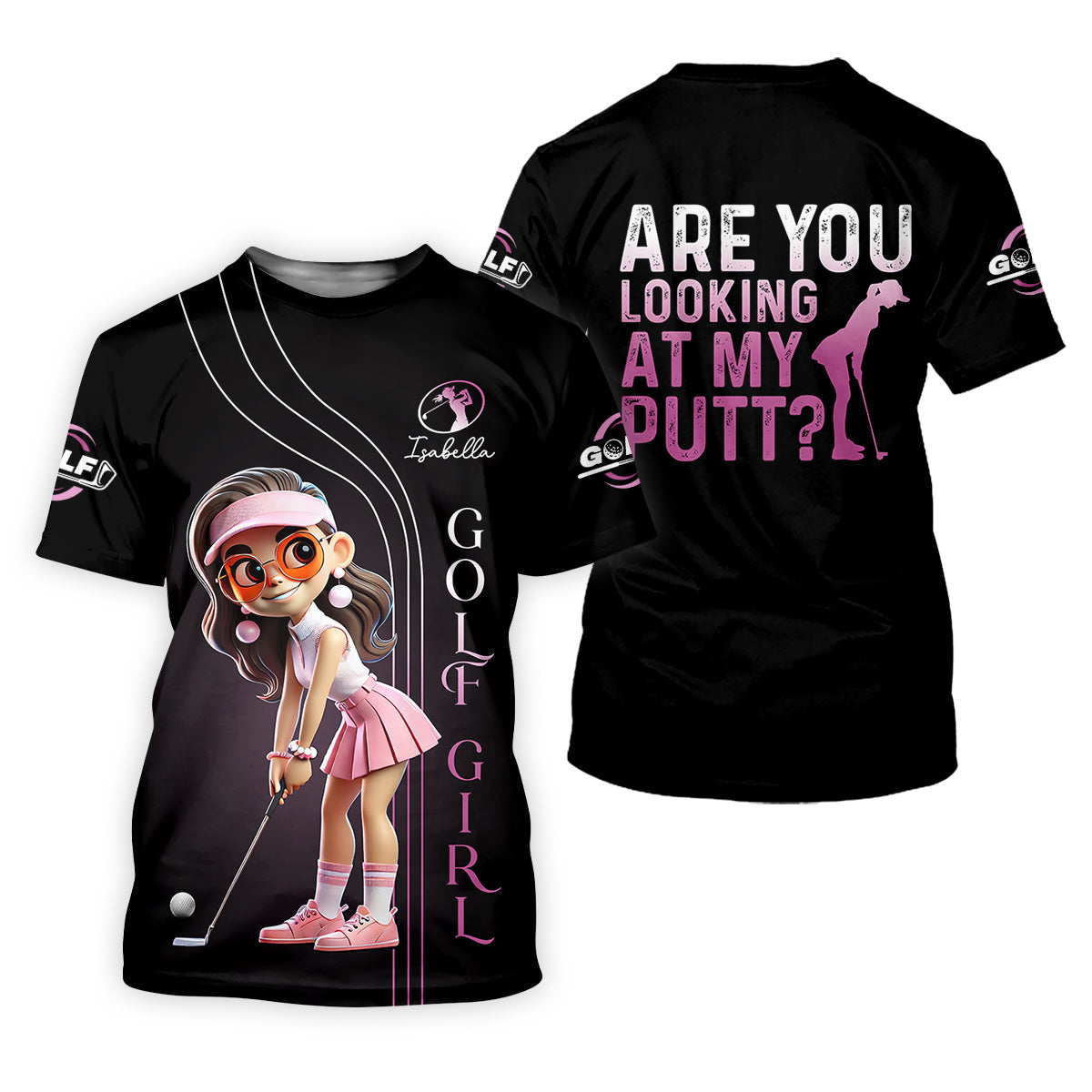 Are You Looking At My Putt  Long Sleeve Polos Womens, Custom Ladies Golf Shirt