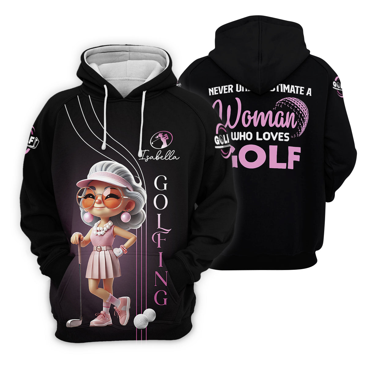Never Underestimate A Woman Who Loves Golf Custom Womens Golf Polo Shirt, Womens Golf Gifts