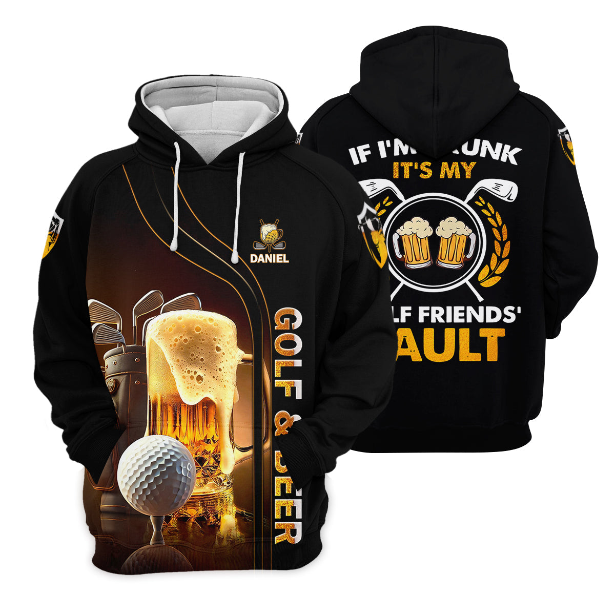 If I'm Drunk It's My Golf Friend's Fault Custom Funny Golf Polo Shirt, Dad Golf Gifts