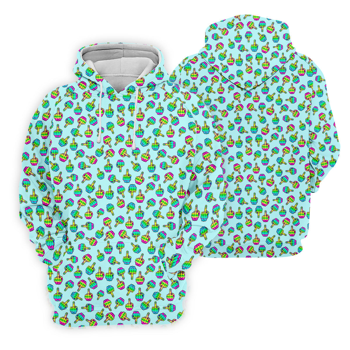 Neon Middle Finger Fun Men's Golf Polos, Fun Golf Shirts For Men, Cool Golf Gifts, Polo For Men