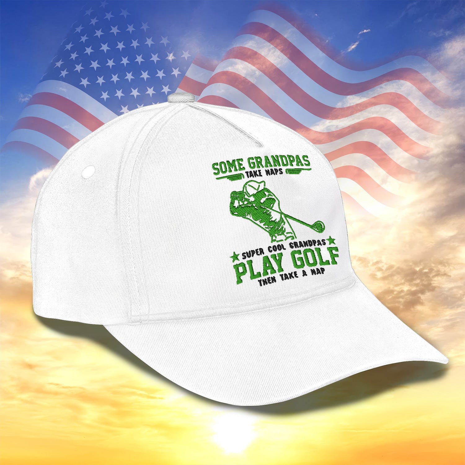 Some Grandpas Take Naps Embroidered Baseball Cap, Funny Golf Hat, Dad Golf Gift