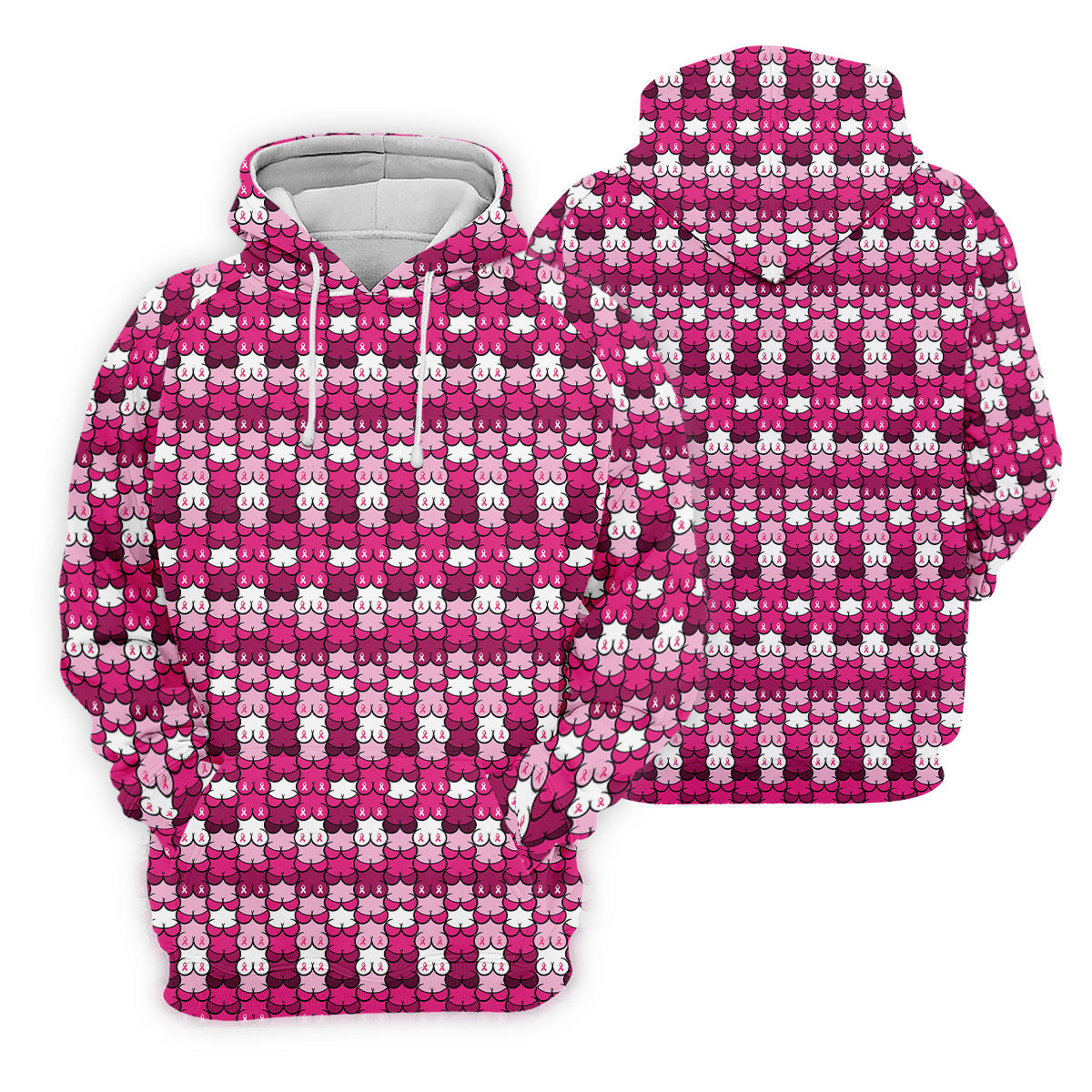 Funny Boobs Pink Ribbon Womens Golf Shirt, Breast Cancer Awareness Shirt, Ladies Golf Shirt