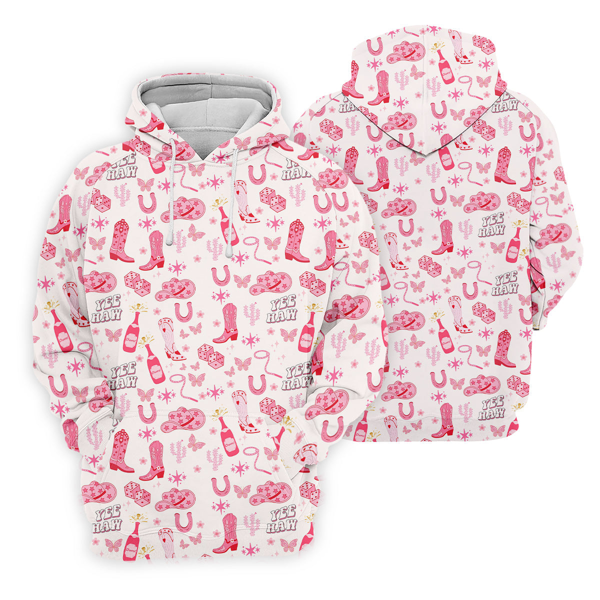 Yee Haw Cowgirl Pink Golf Polo, Western Golf Shirt, Fun Golf Shirts For Men, Golfing Apparel