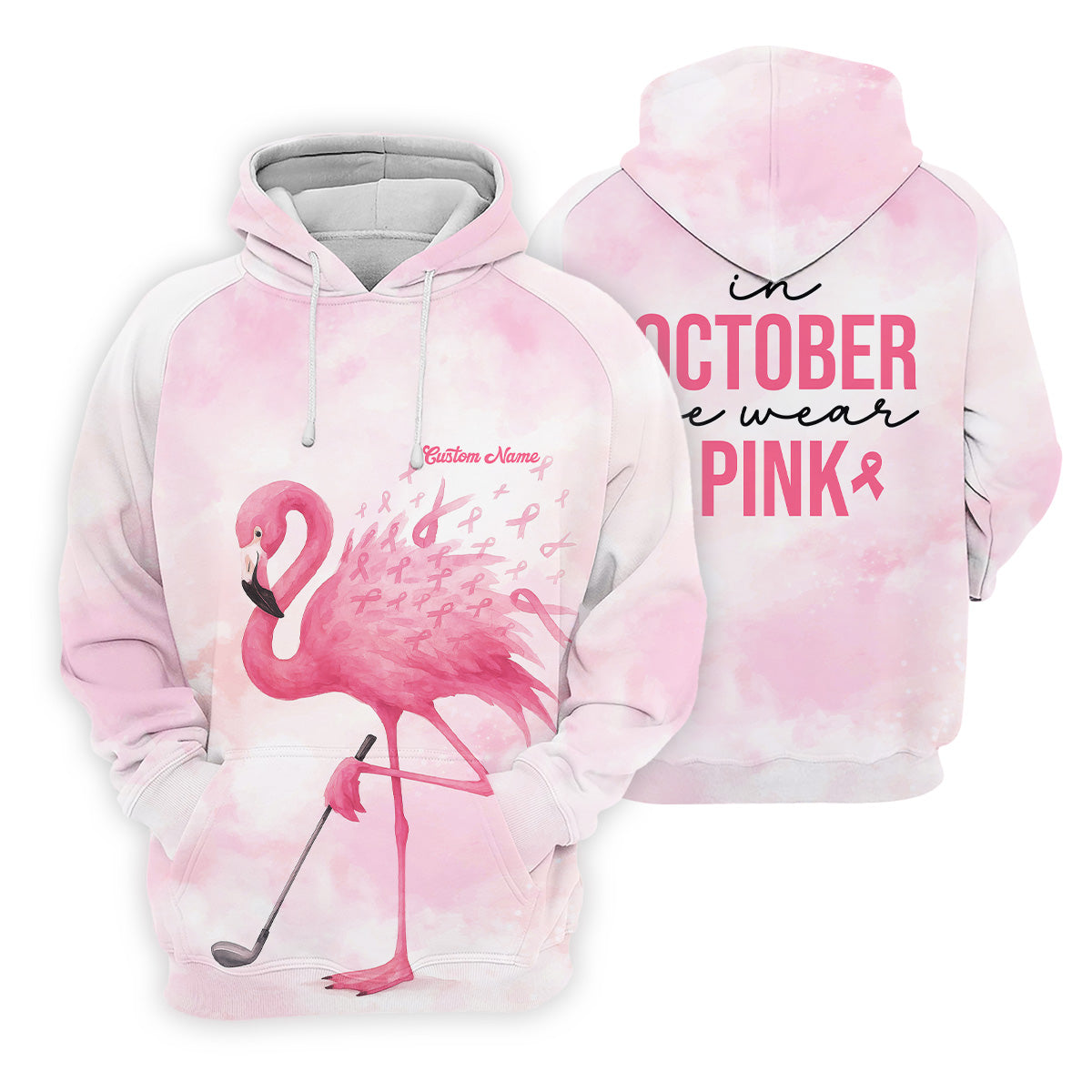 In October We Wear Pink Golf Shirt, Breast Cancer Golf Shirt, Ladies Golf Shirt, Womens Golf Polo