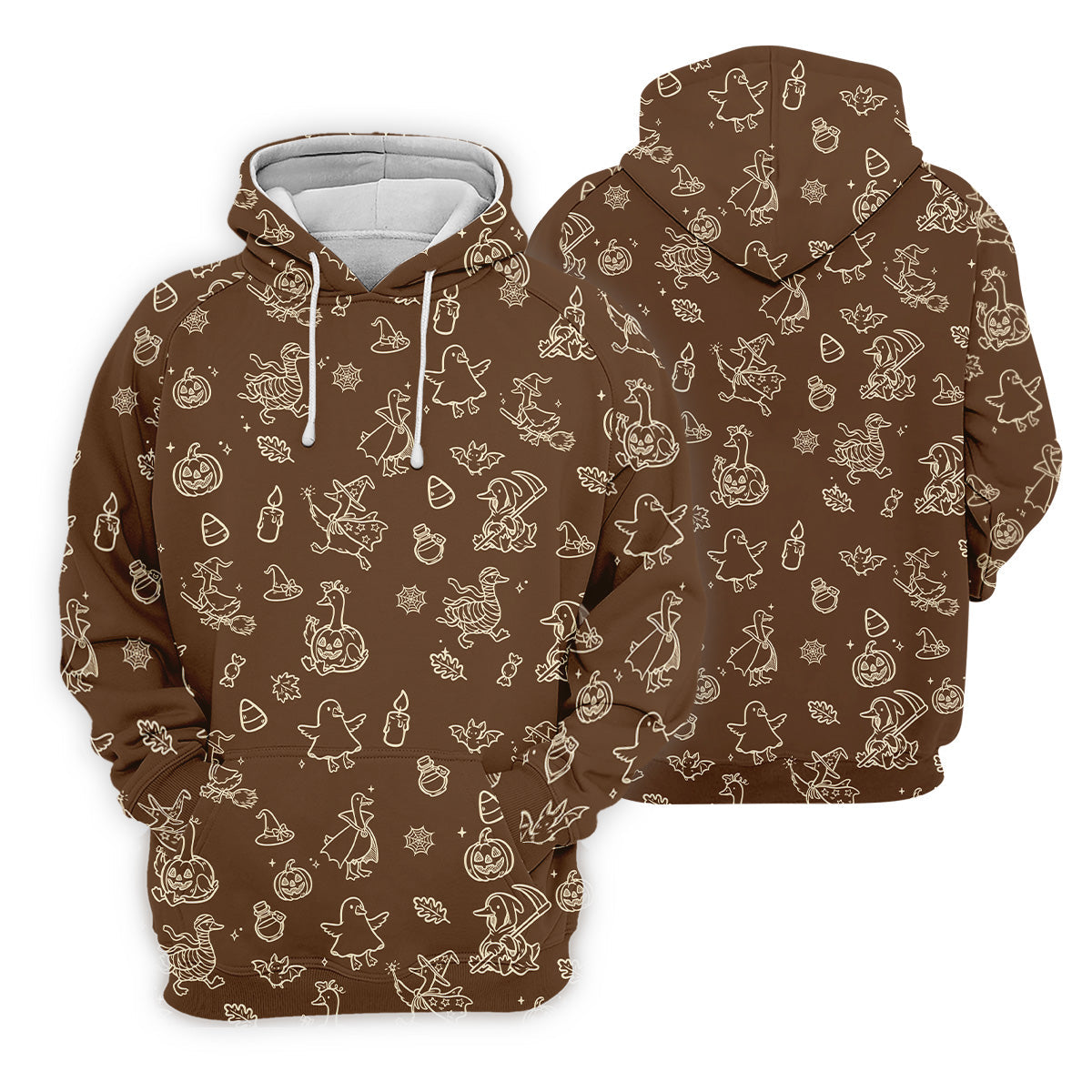 Goose Halloween Golf Shirt, Pumpkin Pattern Golf Shirt, Brown Golf Polo, Women Golf Top, Ladies Golf Shirts