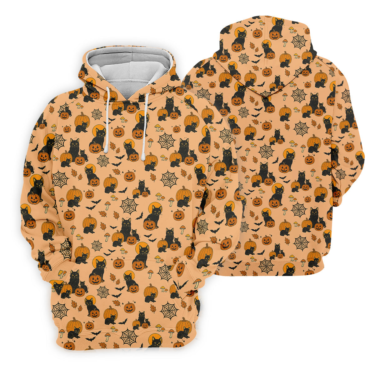 Orange Pumpkin, Cat Halloween Shirt, Sleeveless Womens Golf Shirts, Ladies Golf Tops, Vintage Halloween Outfit