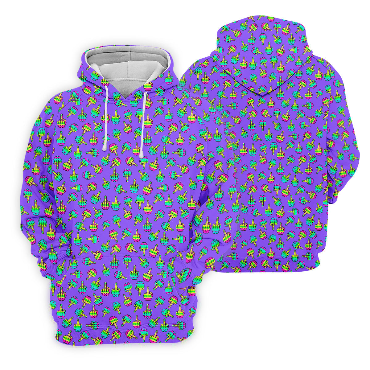 Neon Middle Finger Purple Golf Shirt, Funny Golf Shirt, Ladies Golf Polos, Cool Golf Gift