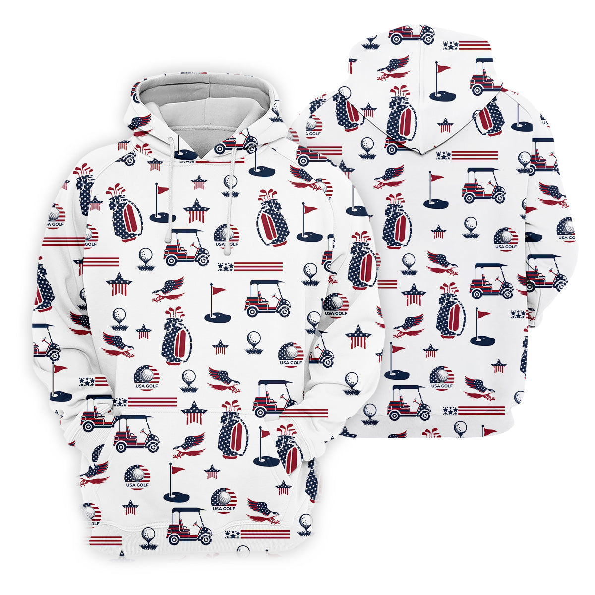 Patriotic USA Men's Golf Polo Shirt, Men's 4th Of July Shirts, USA Golf Shirt, Gifts For Golfing Dad