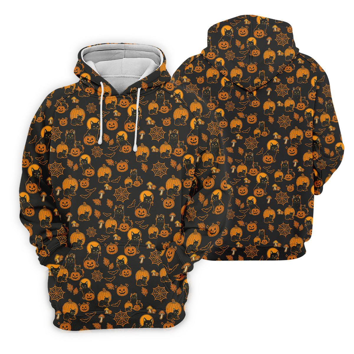 Black Cat Pumpkin Fun Womens Golf Shirts, Sleeveless Polo Shirt, Ladies Golf Shirts, Golf Hoodie