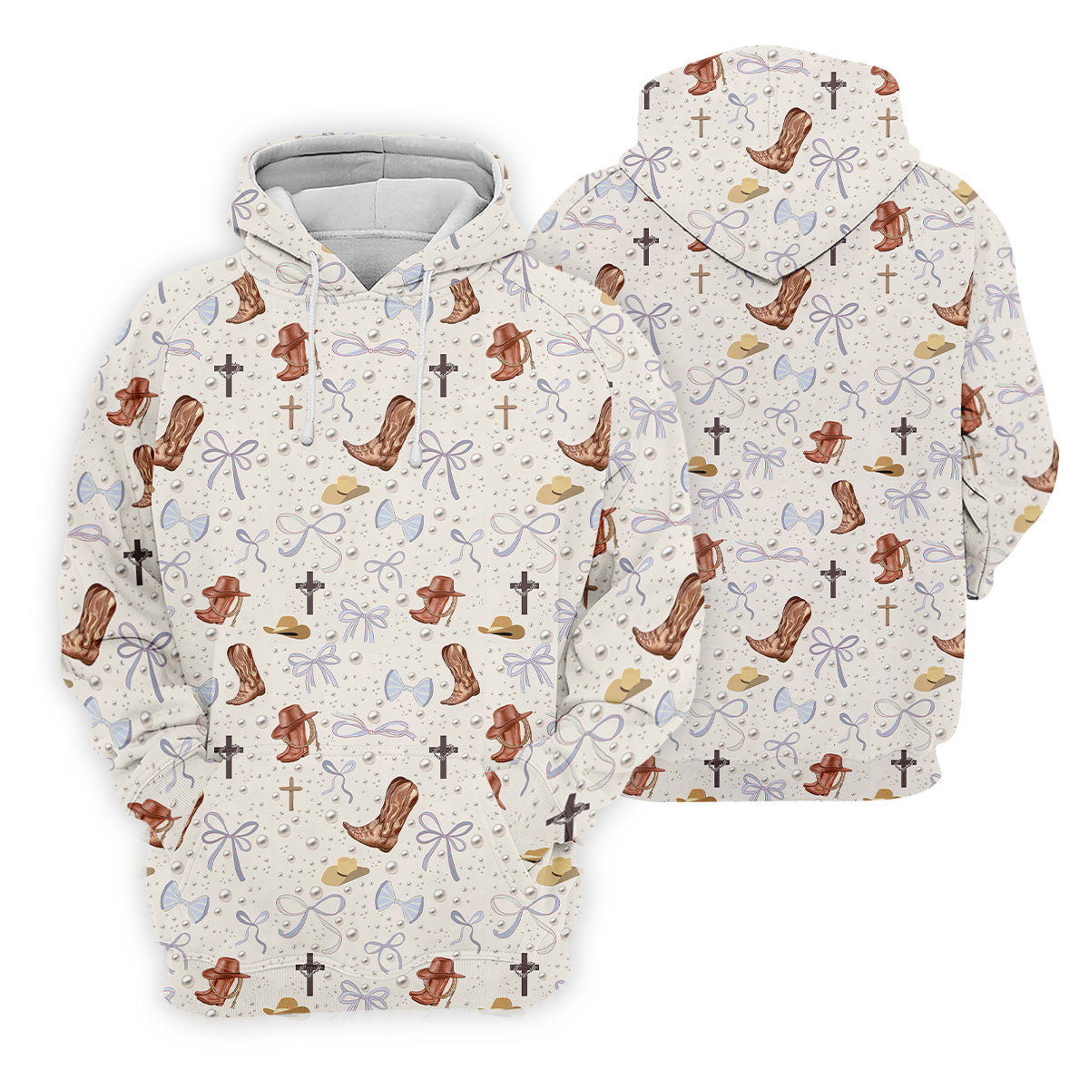 Coquette Pattern Western Golf Shirt, Cute Golf Outfit, White Polo Women, Ladies Golf Shirts