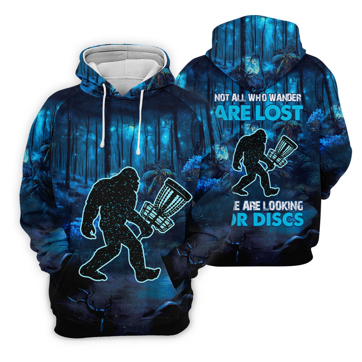 Not All Who Wander Are Lost Bigfoot Discs Golf Men's Golf Polo Shirt, Funny Golf Shirt, Dad Golf Gift