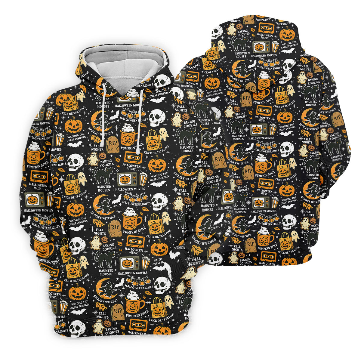 Vintage Halloween Spooky Witches Golf Polo Shirts, Halloween Theme Shirts, Ghost Pumpkin, Fun Golf Shirts For Mens