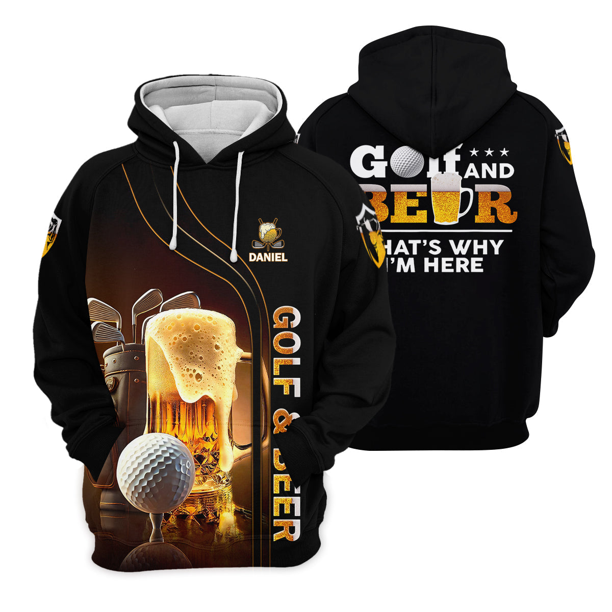 Golf And Beer That's Why I'm Here Custom Men's Golf Polo Shirt, Funny Golf Shirt, Gift For Golfers