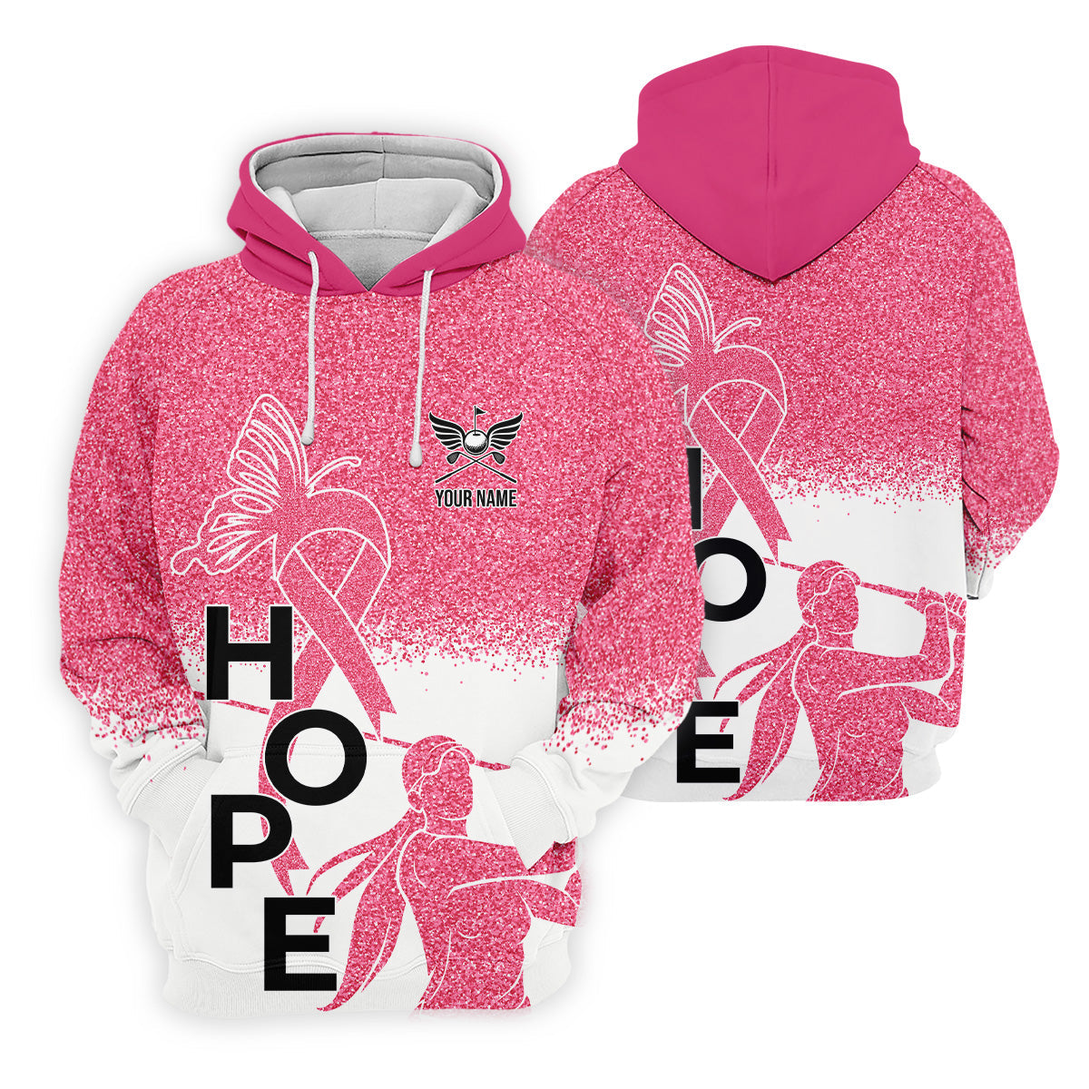 Hope Breast Cancer Golf Shirt, Breast Cancer Support Shirts, Ladies Golf Shirt, Womens Sleeveless Polo Shirt