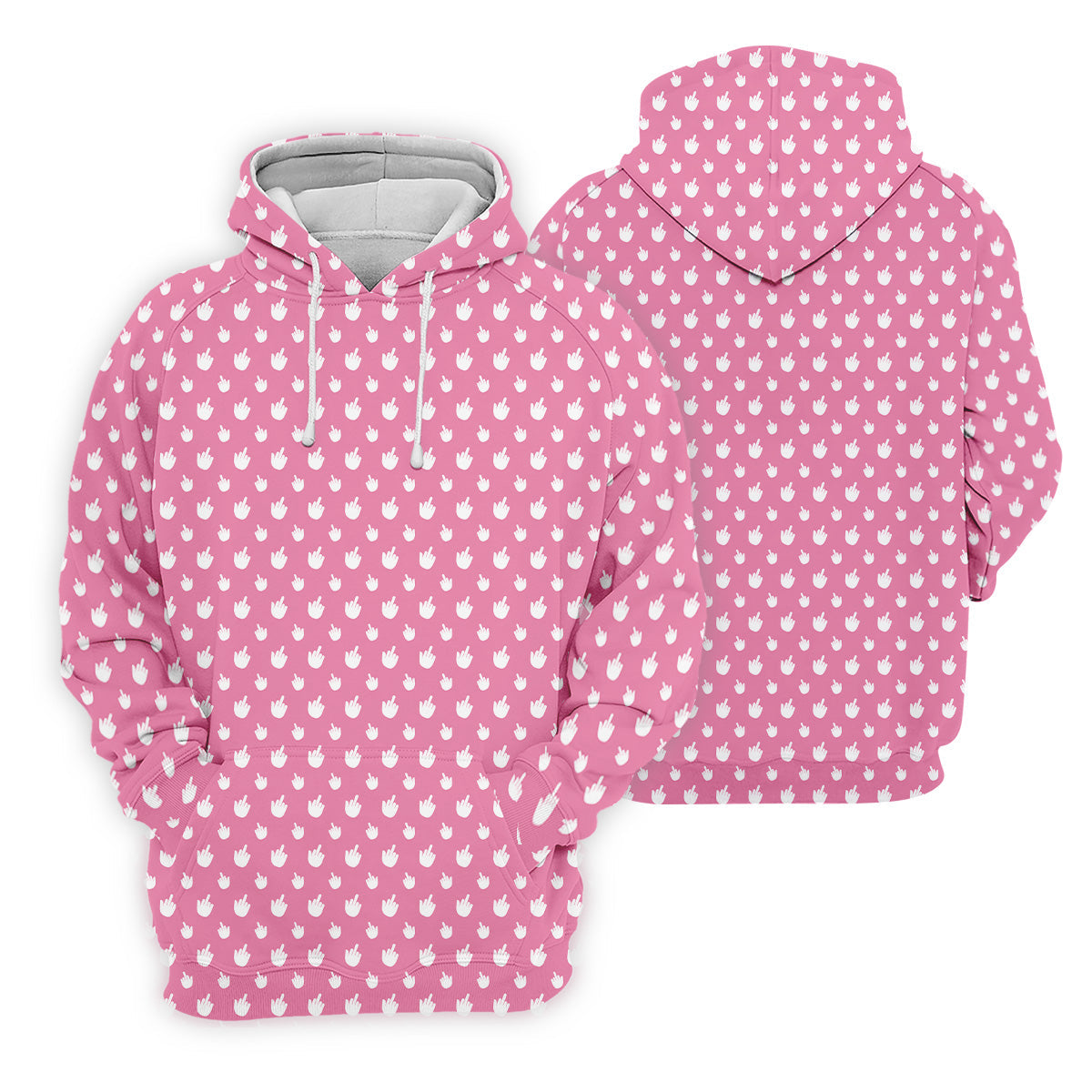 Funny Middle Finger Pink Golf Shirt, Men's Funny Golf Shirts, Men's Golf Polo, Golfing Apparel