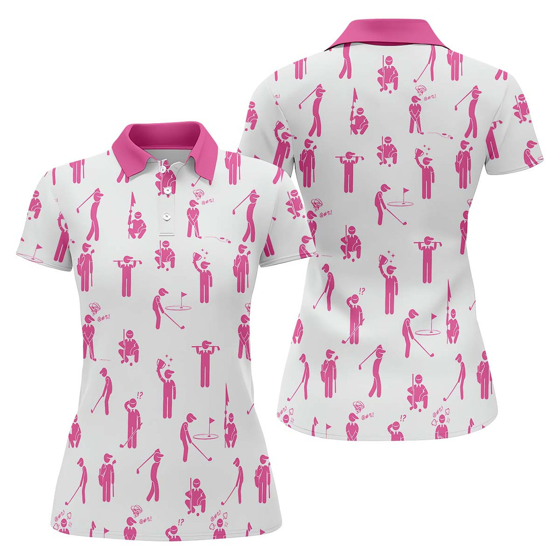 Pink Golf Polo Shirt, Golfing Apparel, Womens Golf Gifts