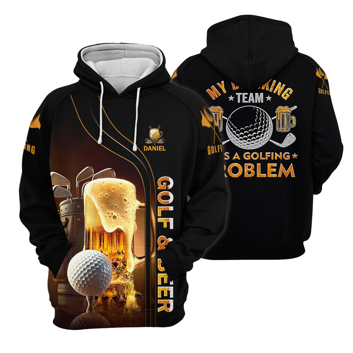 My Drinking Team Has Golfing Problem Beer Custom Men's Golf Polo Shirt, Mens Golf Gift, Funny Golf Shirt