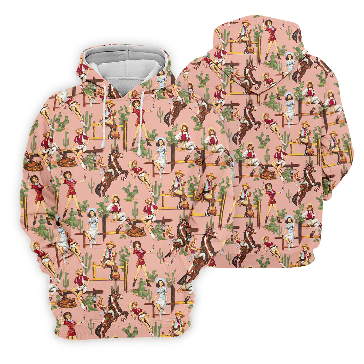 Desert Cowgirl Western Golf Shirt, Mens Golf Polo Shirts, Unique Gift For Golfer, Golfing Apparel