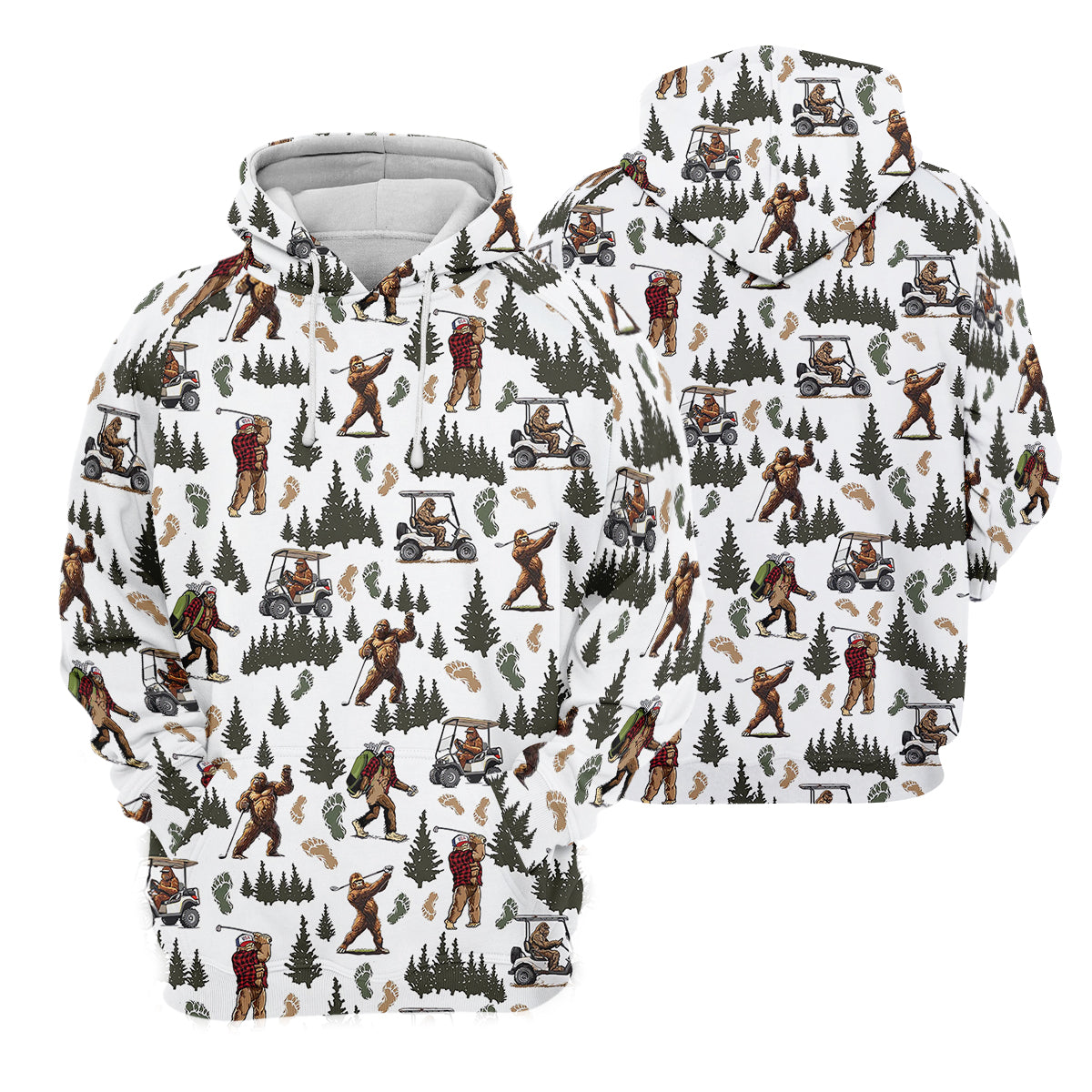Bigfoot Sasquatch Men's Golf Polo Shirt, Funny Golf Shirt, Men Golf Gifts