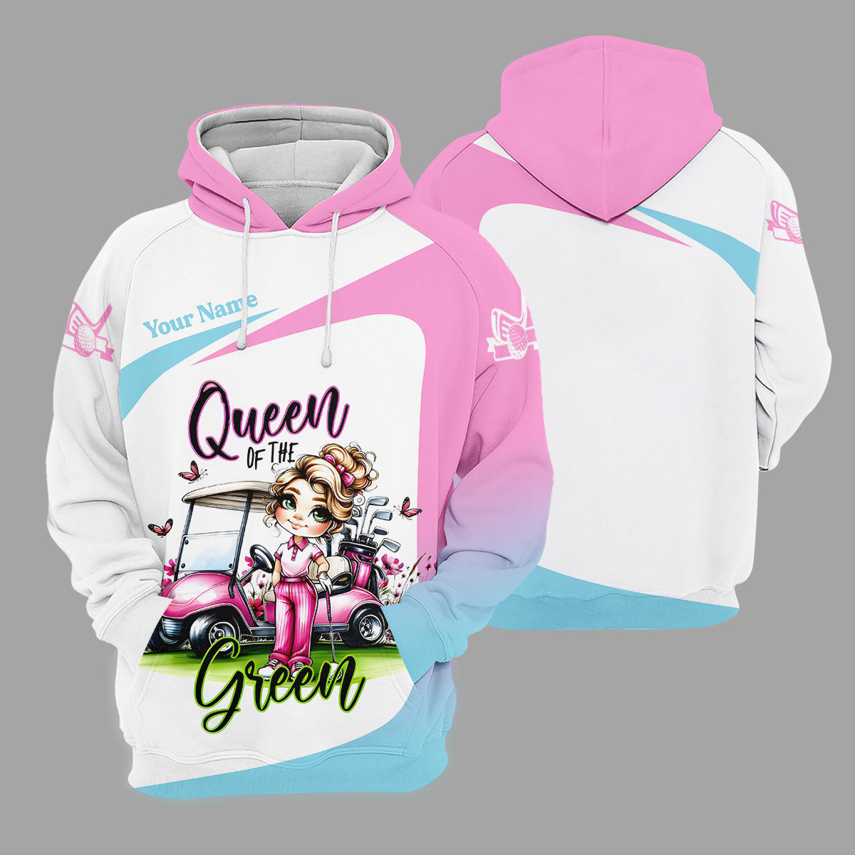 Queen Of The Green Custom Funny Womens Golf Polo Shirt, Ladies Golf Shirts, Best Golf Shirts