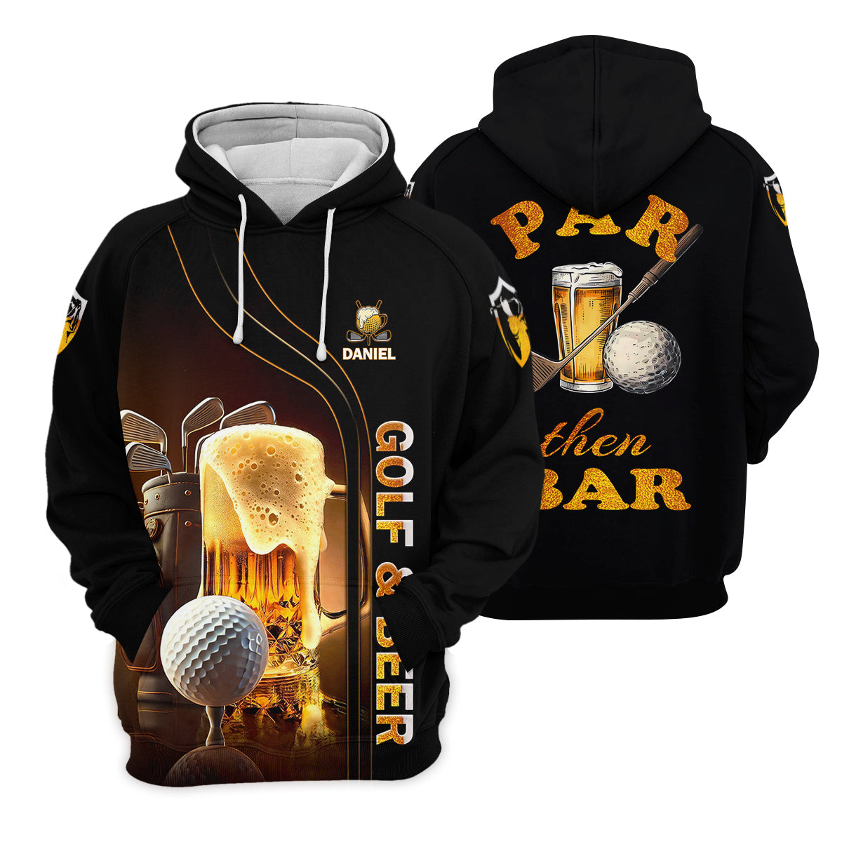 Par Then Bar Golf And Beer Custom Funny Golf Polo Shirt, Dad Golf Gifts
