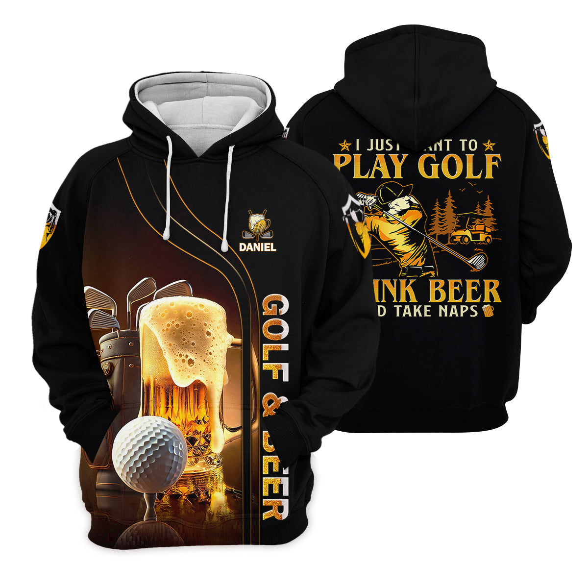 I Just Wanna Play Golf And Drink Beer Custom Golf Polo Shirt, Mens Golf Gift, Golf Lover Gift