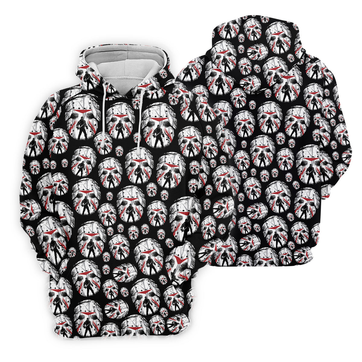Jason Horror Character Men's Polo Shirt, Horror Movie Shirt, Halloween Golf Shirt, Scary Halloween Shirts