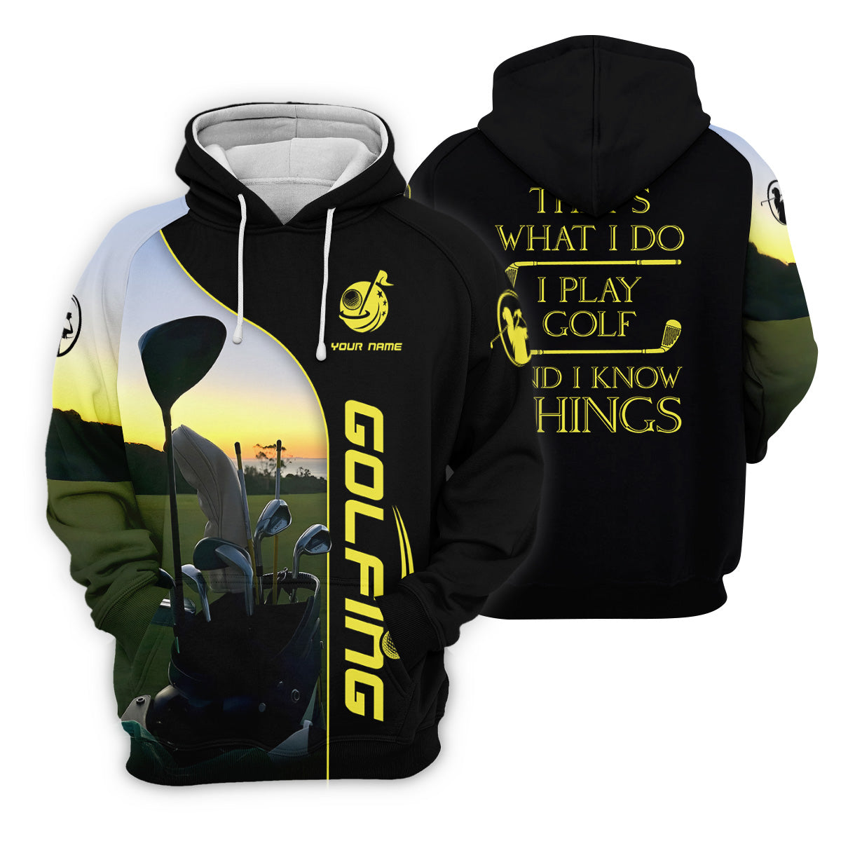 That's What I Do I Play Golf And I Know Things Custom Funny Golf Polo Shirt, Christmas Golf Gift